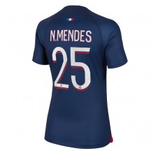 Paris Saint-Germain Nuno Mendes #25 Hjemmedrakt Kvinner 2023-24 Kortermet